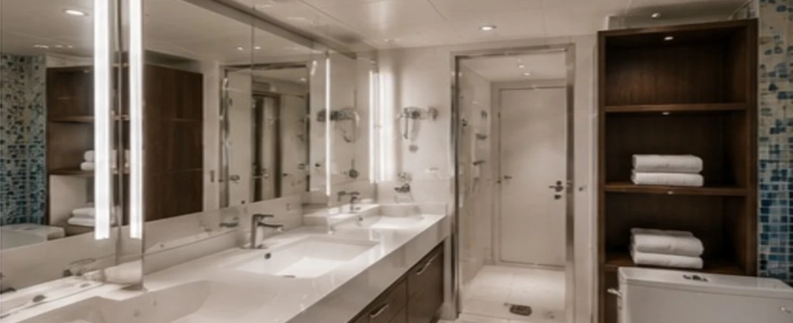 Cruise ship public bathroom